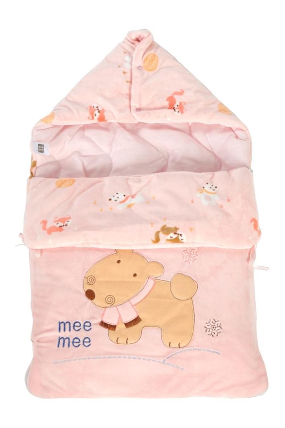 Mee Mee 3 in 1 Baby Carry Nest with Sleeping Bag and Mattress for Babies (Pink Puppy Print)